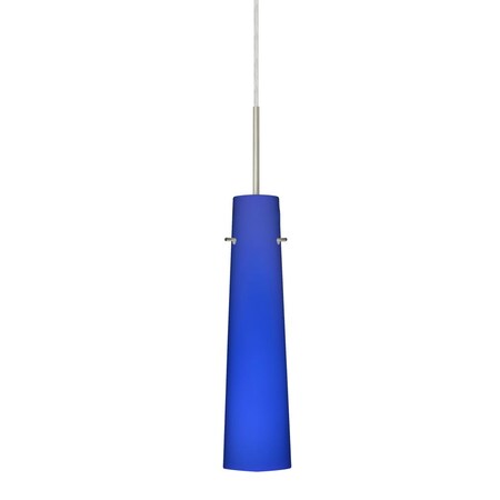 Besa Lighting Besa Camino Pendant Satin Nickel Cobalt Blue Matte 1x40W Halogen 1BT-5674CM-HAL-SN